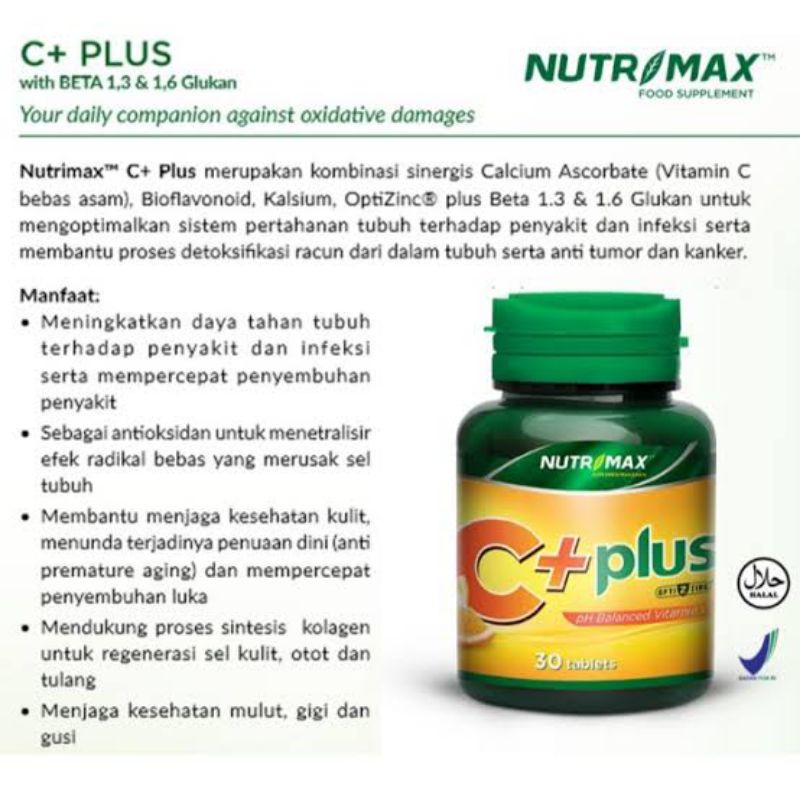 Nutrimax C+ Plus Isi 30s &amp; 60s / Vitamin C + Penambah Stamina &amp; Daya Tahan Tubuh