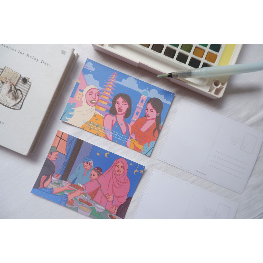 

Illustration Postcard / Kartu Pos Ilustrasi Lebaran