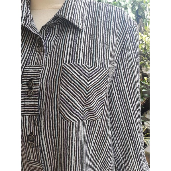 Kemeja Wanita Garis-garis Size Jumbo XXXL