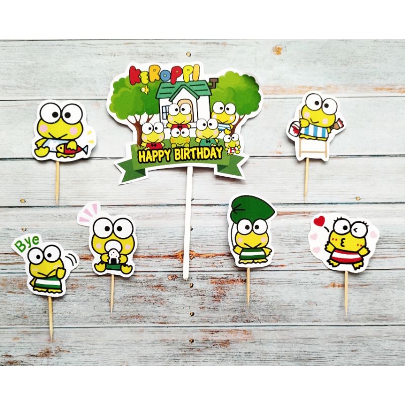 hiasan dekorasi kue cake topper ulang tahun karakter Keropi Kero Keroppi