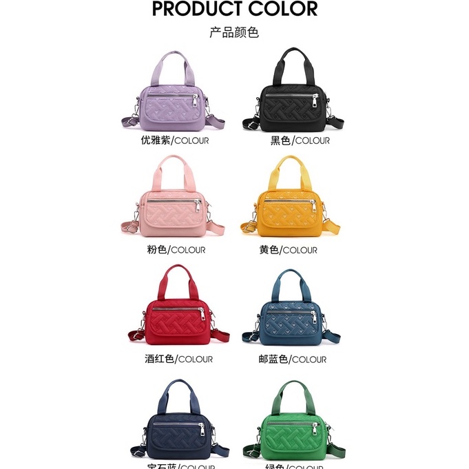 107 tas selempang wanita import sling bag wanita hand bag bahan nilon parasut