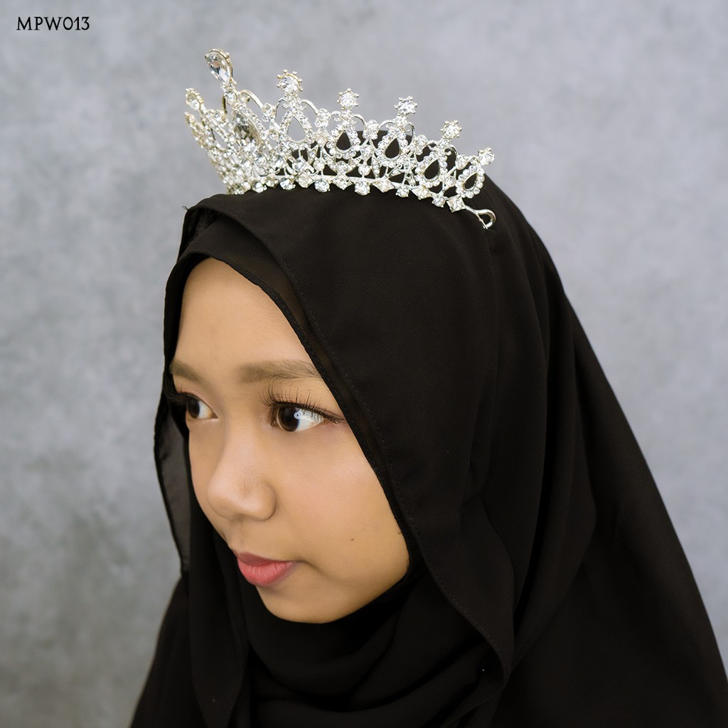 [READY STOK] HEADPIECE AKSESORIS RAMBUT HIJAB PERNIKAHAN SILVER MPW013