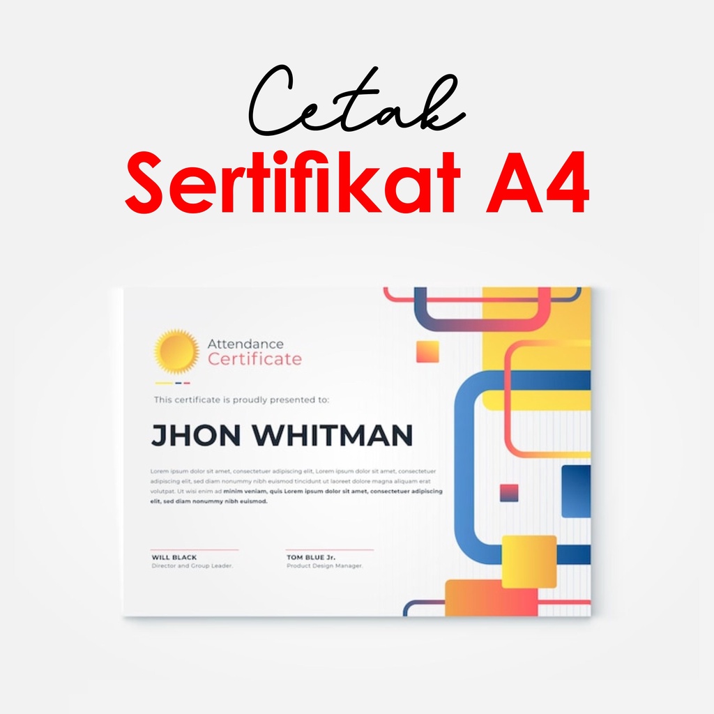 

Cetak Sertifikatt Piagam Penghargaan A4