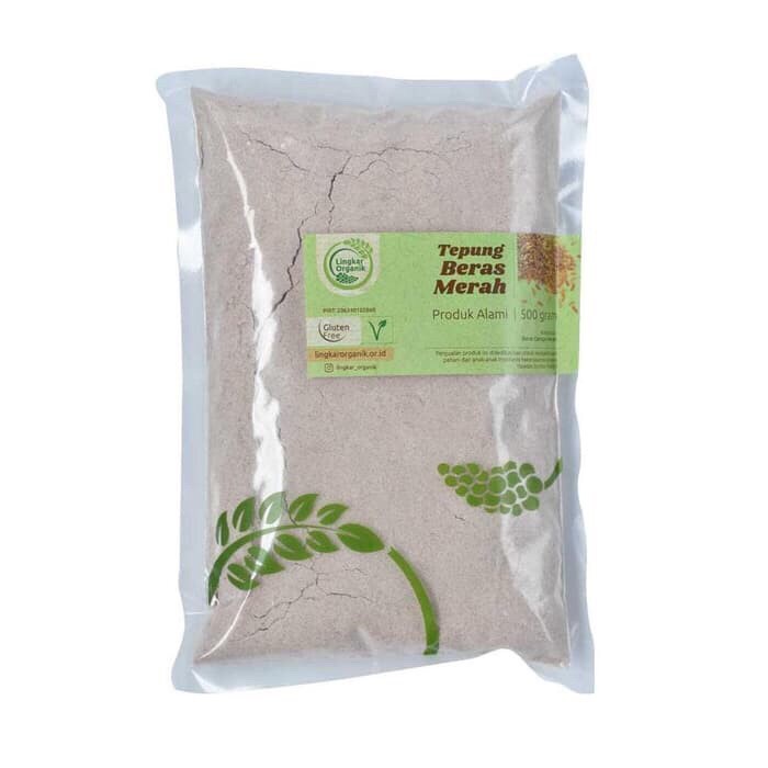 

ketan-beras-tepung- tepung beras merah 500g organik mpasi bebas gluten lingkar organik -tepung-