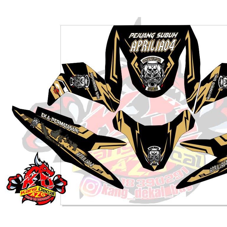 decal beat street esp 2020 hitam gold indonesia