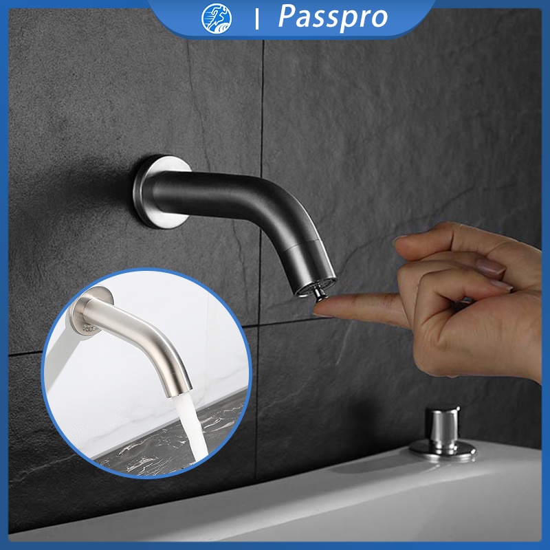 Kran Tembok Stainless 304 Touch Tap Faucet Push Tekan On Off - Keran Air Wudhu Unik
