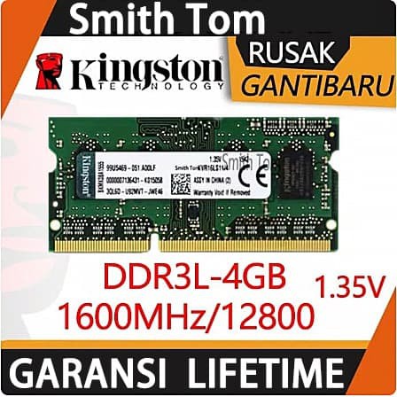 Termurah    Ram laptop Kingston SODIMM 4GB DDR3L 12800/ DDR3L-1600 4G sodim