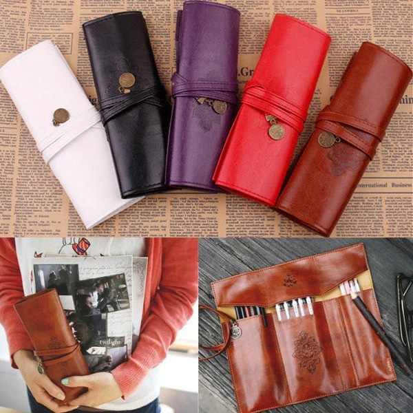 Tempat Pensil Kulit Makeup Pen Pencil Case PU Leather - PBC627