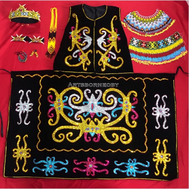 SATU SET BAJU DAYAK CEWE DEWASA