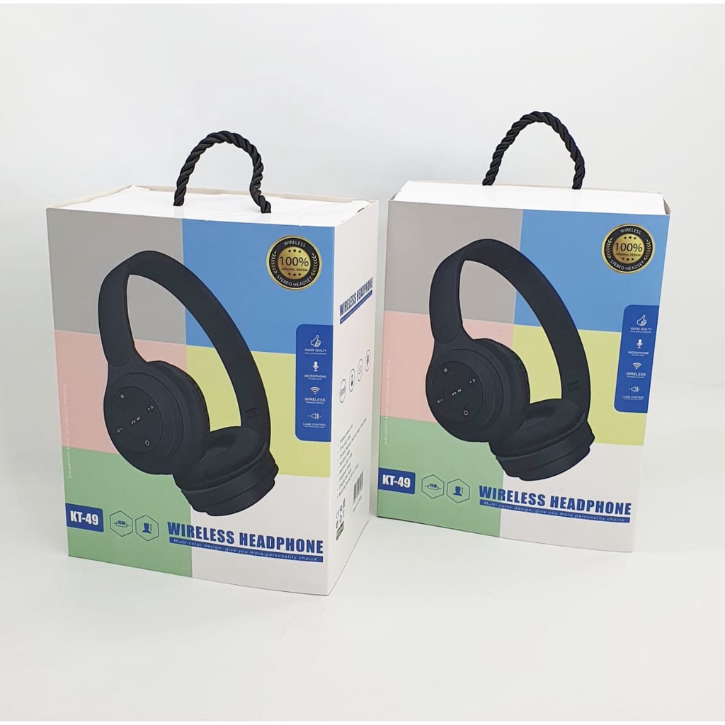 Headphone Bluetooth Bando KT 49 / Wireless Headset KT-49 Support SD Card KT49