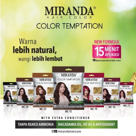 ☘️ CHAROZA ☘️ MIRANDA Hair Color Temptation 20ml Sachet