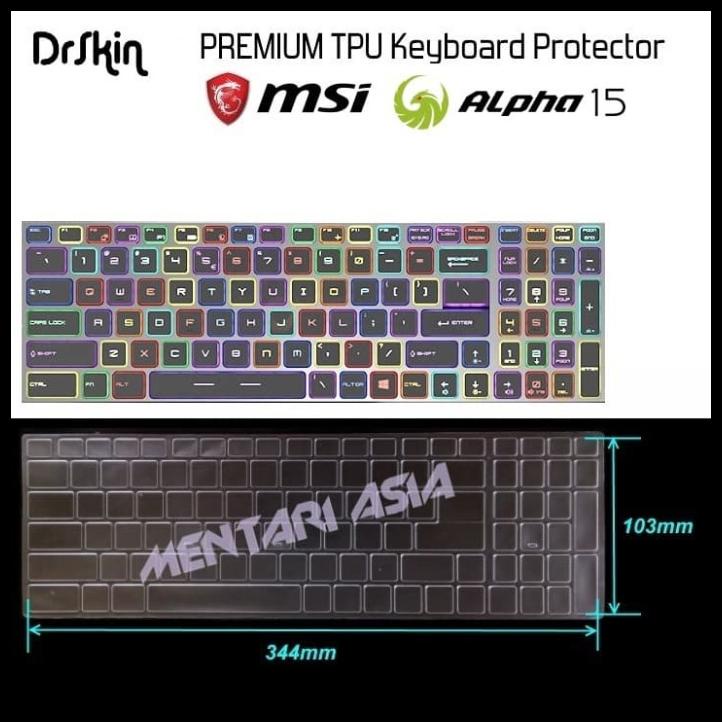 Keyboard Protector Msi Alpha 15 - Drskin Premium Tpu Clear