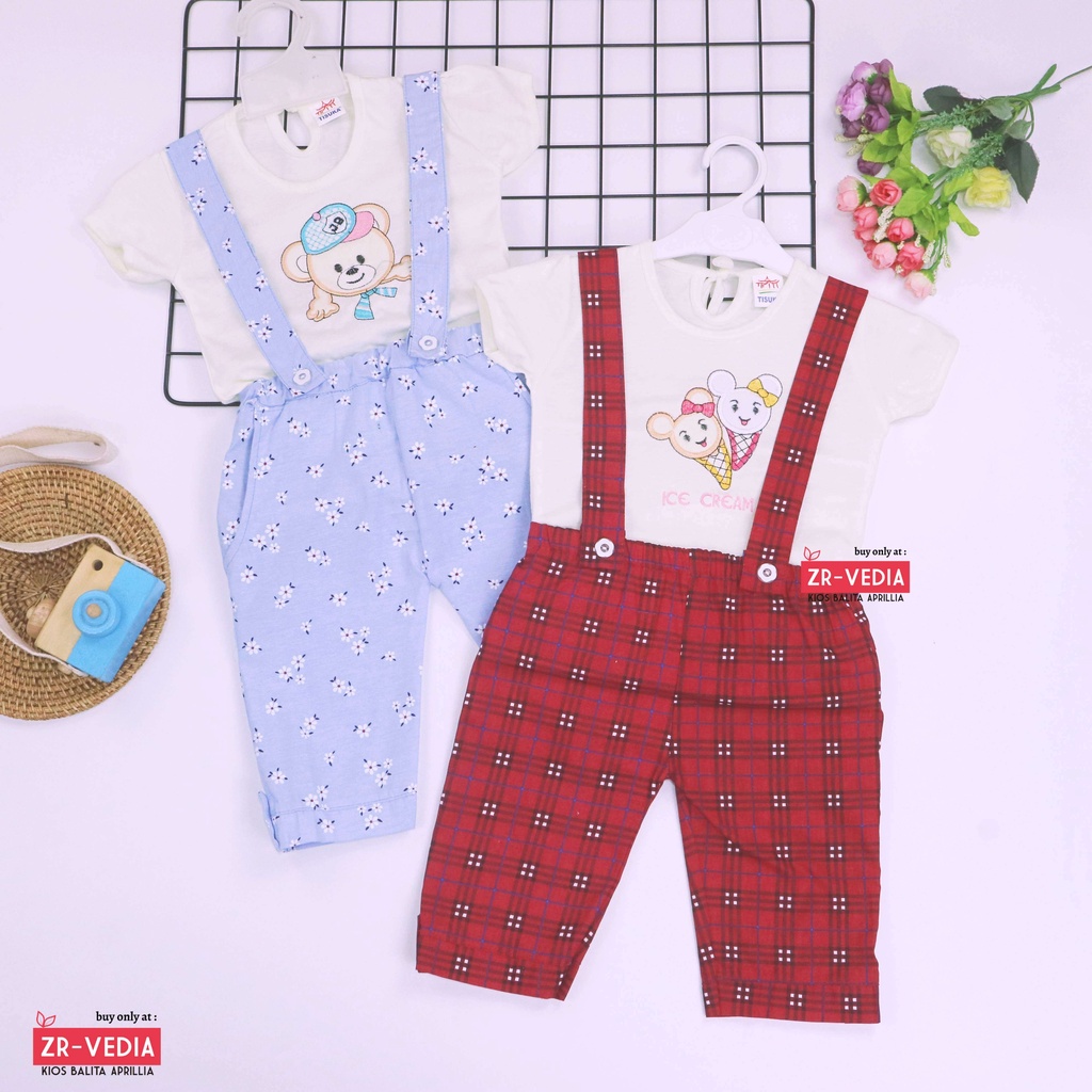 (IMPORT) Setelan Alice uk 1-2 Tahun / Baju Anak Perempuan Jumpsuit Bayi Branded Set Kaos Murah Romper Kodok