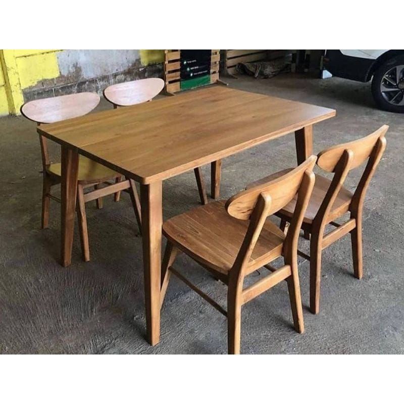 meja makan jati kursi 4