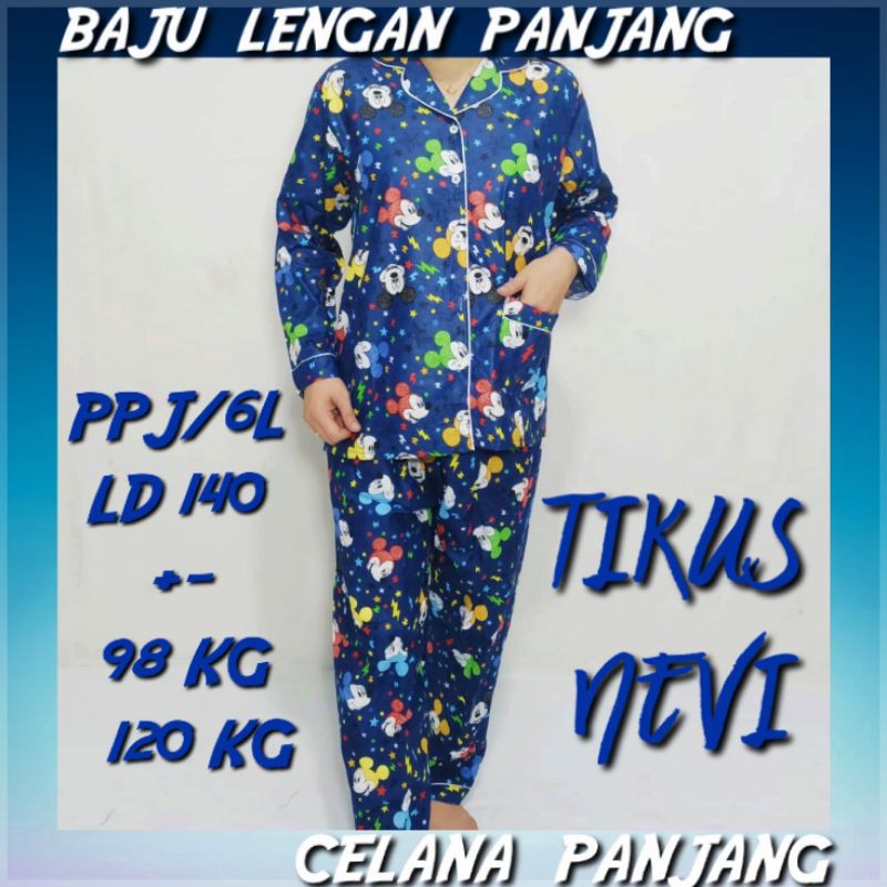 piyama bigsize baju lengan panjang celana panjang / PP LD 160 150 140 130