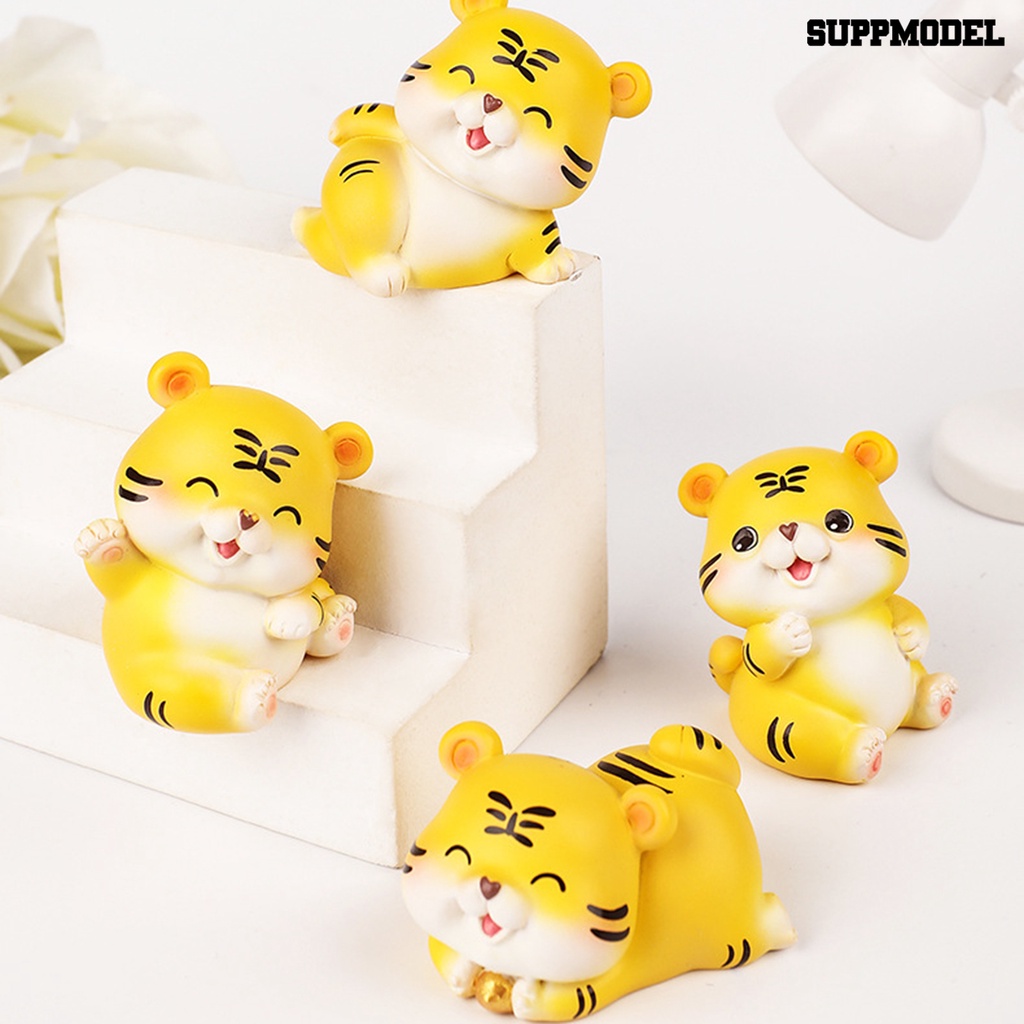 Miniatur Kartun Harimau Bahan Resin Untuk Mobil