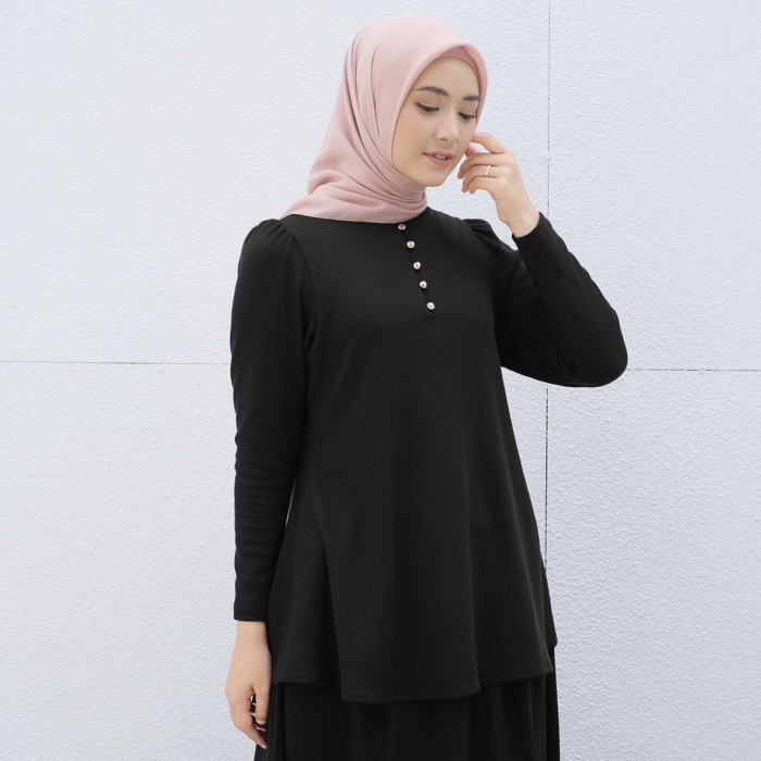 Femme Outfit - Farah Blouse (Blouse Wanita)-Black