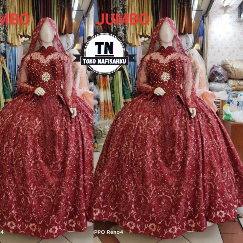 GAUN PENGANTIN JUMBO STOK TERBATAS | BAJU PENGANTIN UKURAN JUMBO | BUSANA PENGANTIN