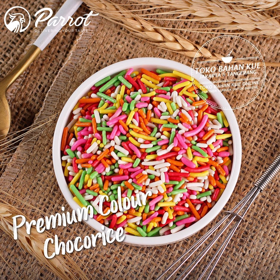 

Parrot - Meises NURI RAINBOW 1kg Meses Mix Warna-Warni Chocolate Sprinkle Mesis Premium