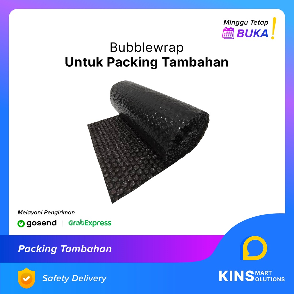 Bubblewrap untuk packing tambahan untuk pengiriman lebih aman