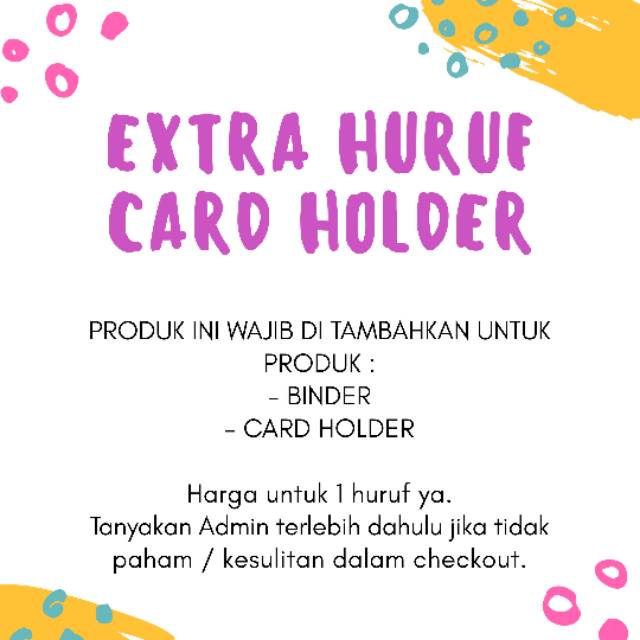 

EXTRA HURUF UNTUK BINDER/CARD HOLDER