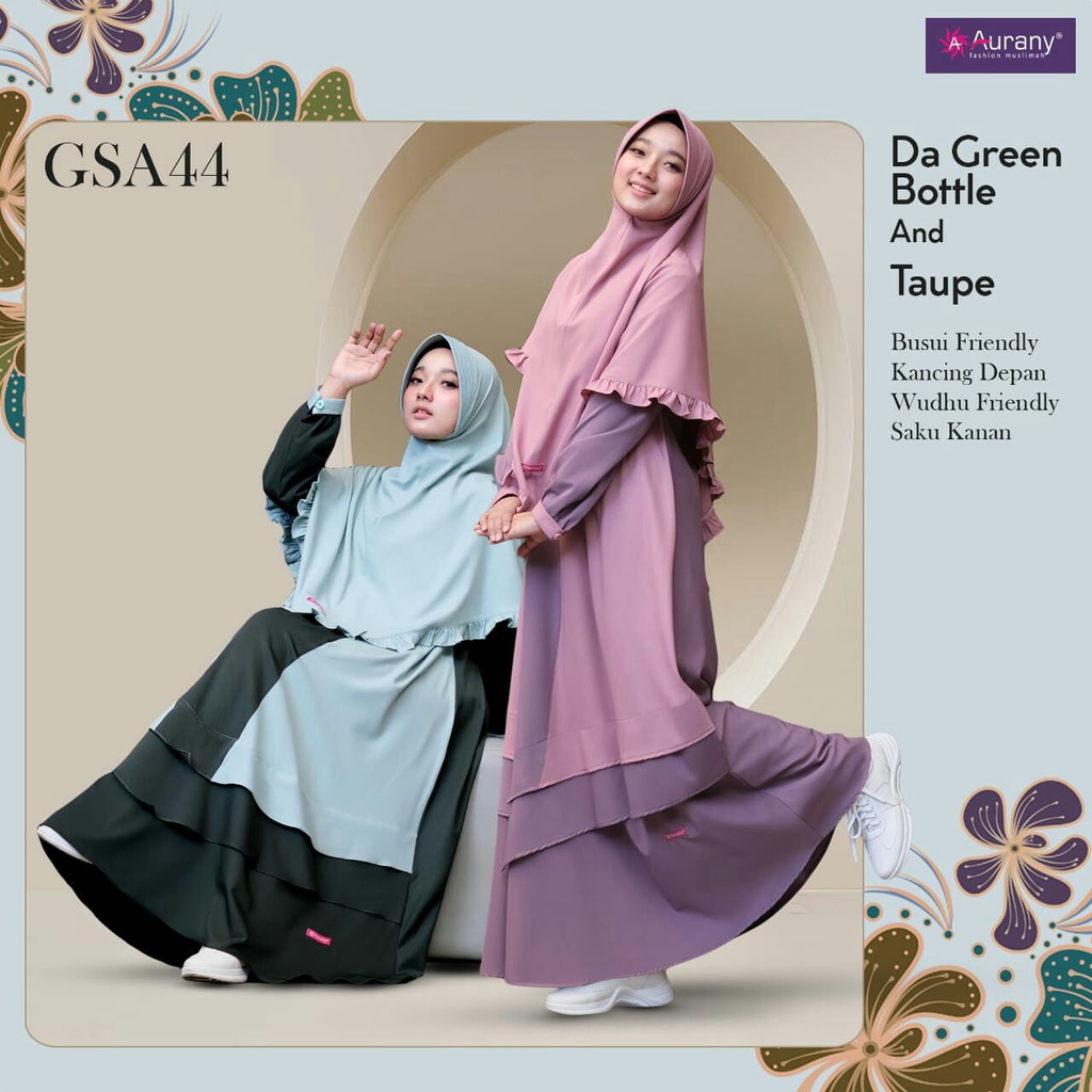 DRESS GAMIS DEWASA AURANY GSA 44 / GAMIS AURANY TERBARU 2022 [BISA COD]