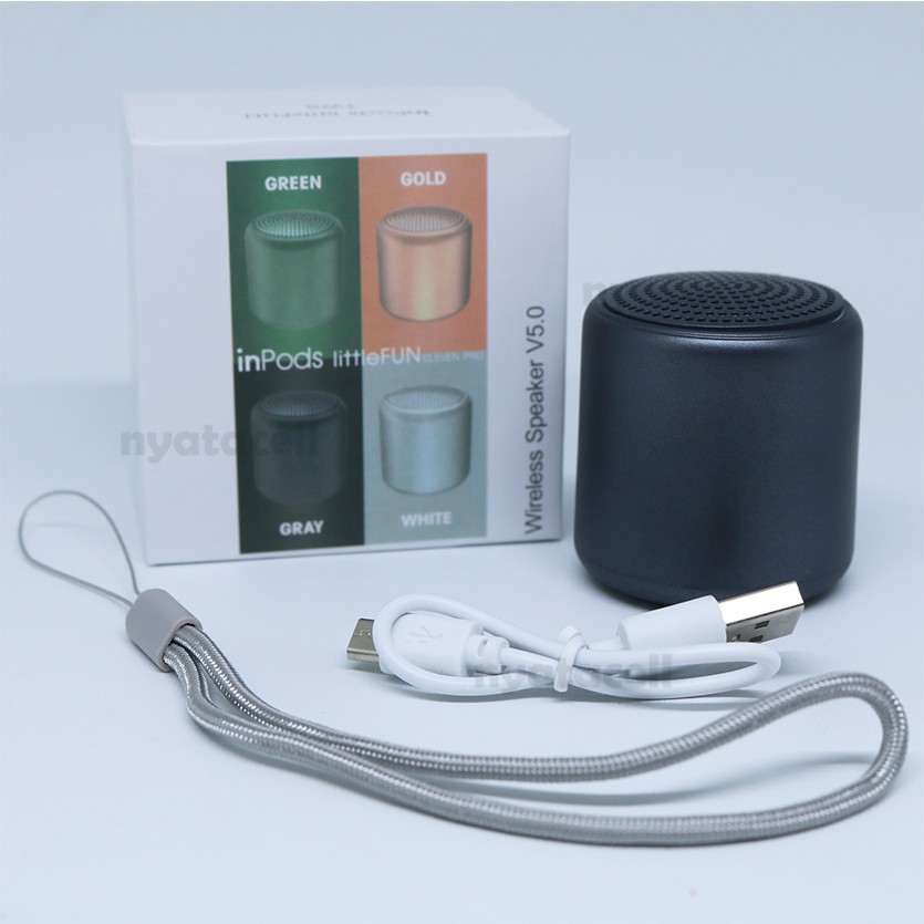 Speaker Bluetooth Macaron InPods Little Fun Wireless Mini Portable Stereo Bass TWS-GREY