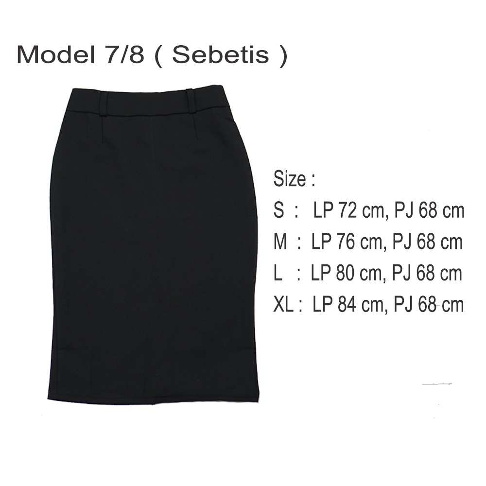 Rok Kantor Formal Wanita Hitam 3 Model