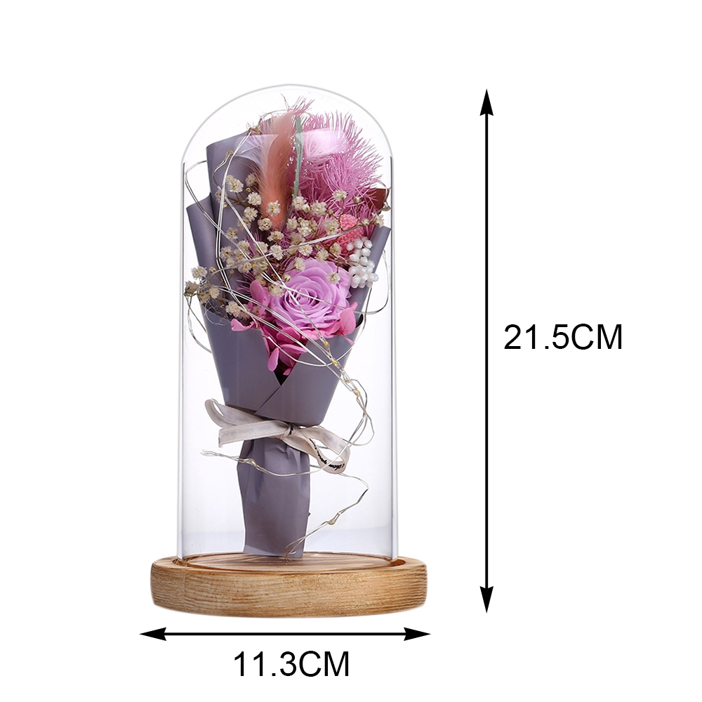 Lampu Led Bentuk Bunga Mawar Dalam Kubah Kaca Untuk 