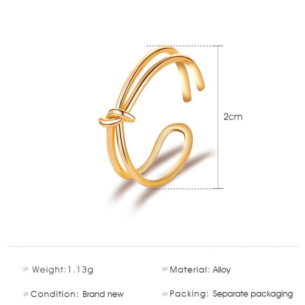 Timekey Cincin Terbuka Adjustable Model Simpul Minimalis Unik Untuk Wanita A9K8