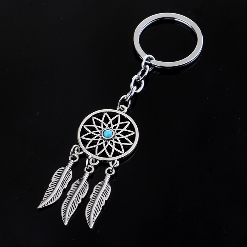 Gantungan Kunci Dream Catcher Bahan Metal Warna Silver