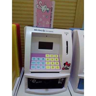 CELENGAN ATM MINI MINNIE MESIN HITUNG SALDO UANG KERTAS DAN KOIN