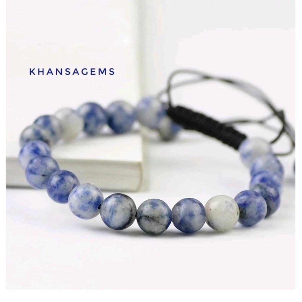 Gelang Batu Natural Giok Anabel Sodalite Gelang Tali Shambala