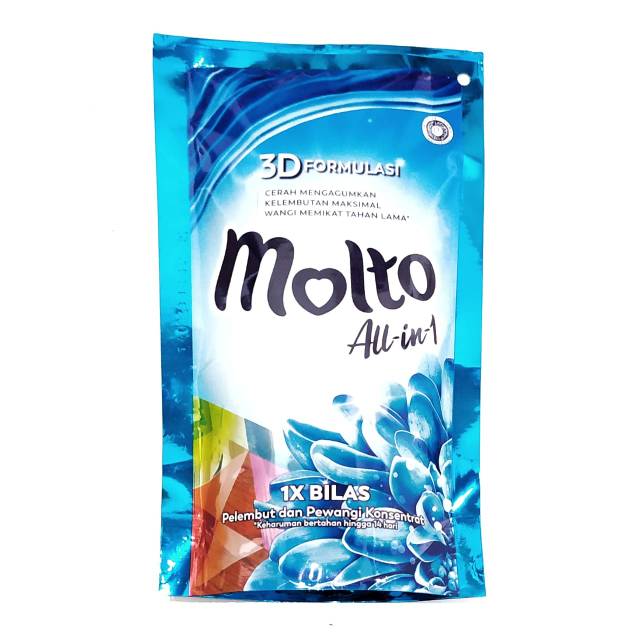 Molto Pelembut dan Pewangi Pakaian All In One 250 ml Sekali Bilas