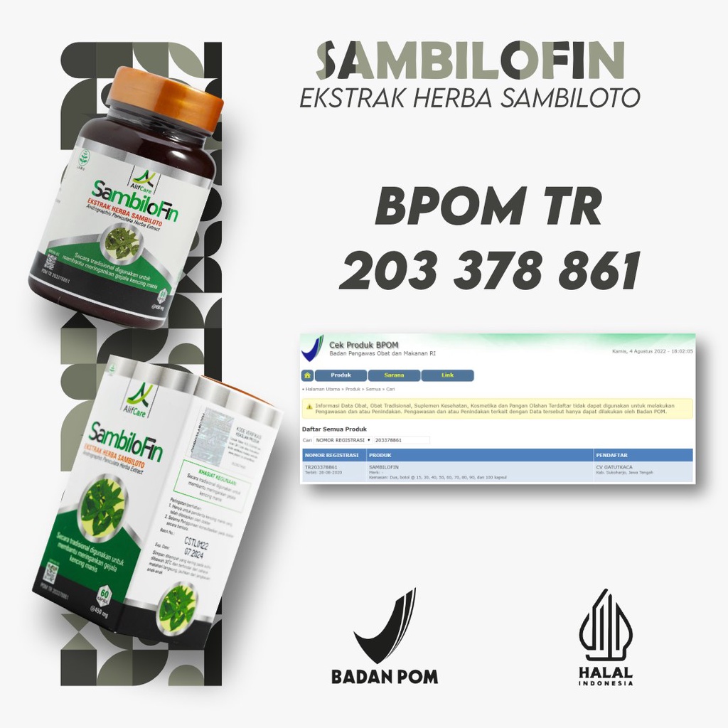 SAMBILOFIN Kapsul Eksrak Sambiloto Obat Herbal Diabetes Gula Darah Tinggi