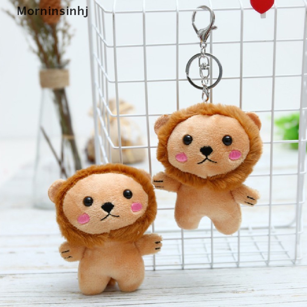 Mornin 1PC Lovely Lion Plush Keychain Mainan Animal Stuffed Boneka Binatang Lembut Mewah Lion id