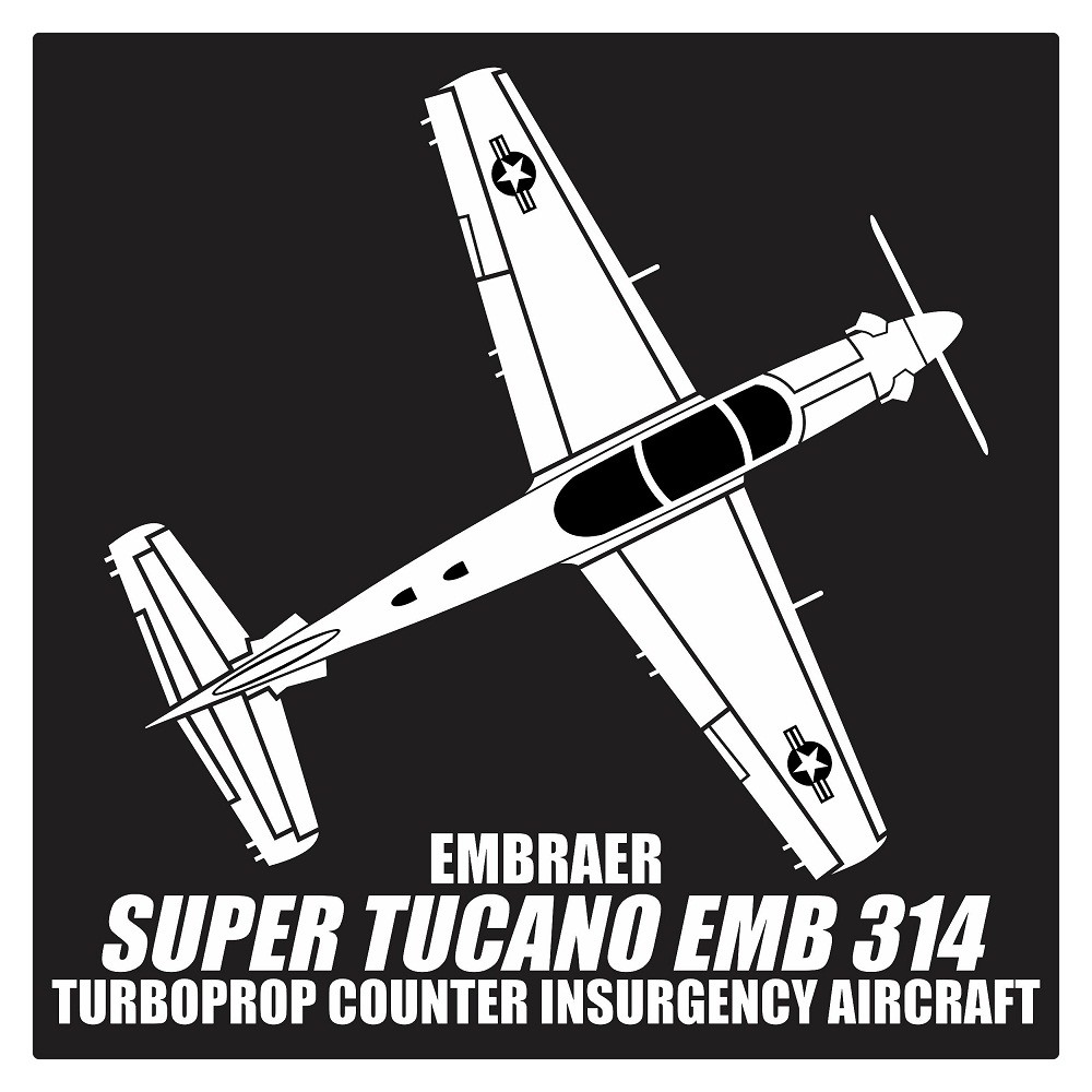 Super Tucano EMB 314 Aircraft Embraer, Cutting Sticker