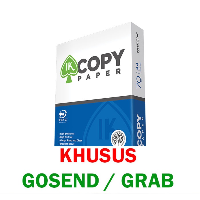 

Kertas HVS A4 IK Copy Paper 70 Gram (KHUSUS GOSEND/GRAB)