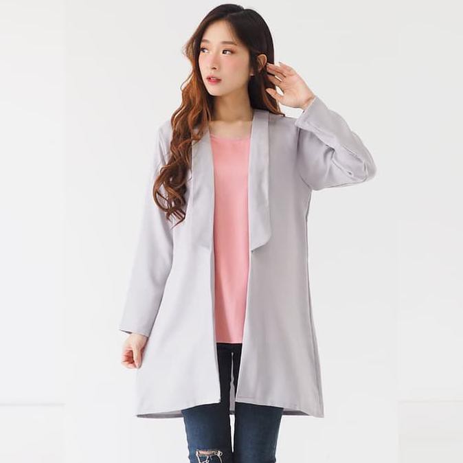 promo zemira tunik muslim hijab wanita, risya tunic grey terbaru