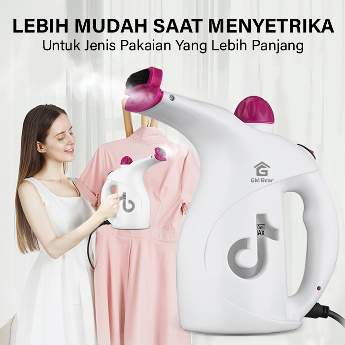 GM Bear Setrika Uap 1025 - Garment Steamer Ironer White