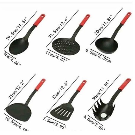 Spatula set isi 6pcs with gantungan sutil serbaguna G4406 SUTIL SPATULA MASAK SERBAGUNA