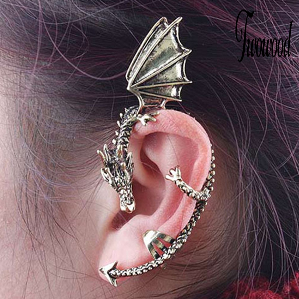 1 Pc Anting Klip Cuff Desain Ukir Tahan Lama Untuk Wanita