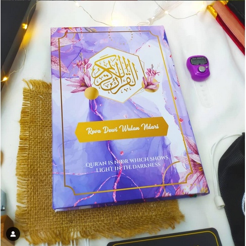 AL QURAN CUSTOME NAMA DESAIN REMAJA BESAR A4  SOUVENIR PERNIKAHAN HADIAH