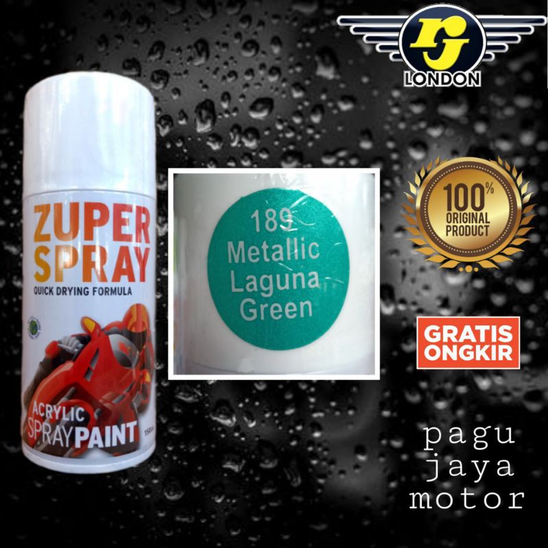 pilox pilok 150cc metallic laguna green hijau zuper spray cat semprot spray paint untuk cat motor mobil velg helm kayu besi plastik