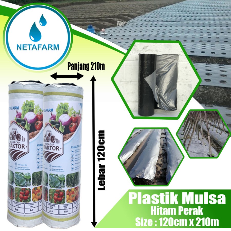 Plastik Mulsa Hitam Perak PREMIUM CAP TRAKTOR L120cm - Meteran