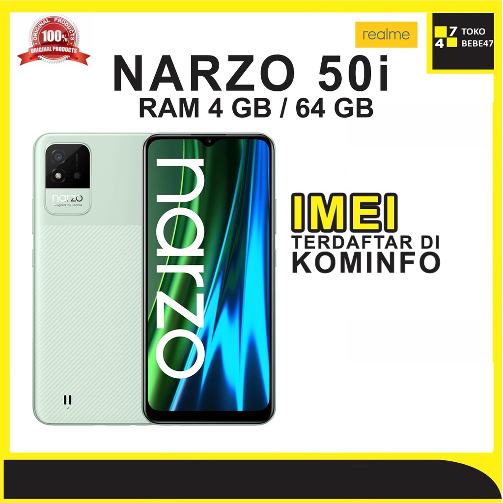 REALME NARZO50I RAM 4/64 GB GARANSI RESMI NARZO 50I RAM 4GB ROM 64GB NEW SERIES