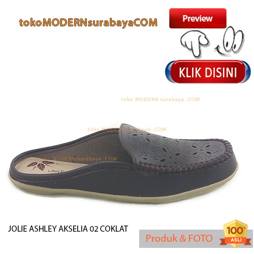 JOLIE ASHLEY AKSELIA 02 COKLAT Sepatu Wanita Loafers Flat Slop