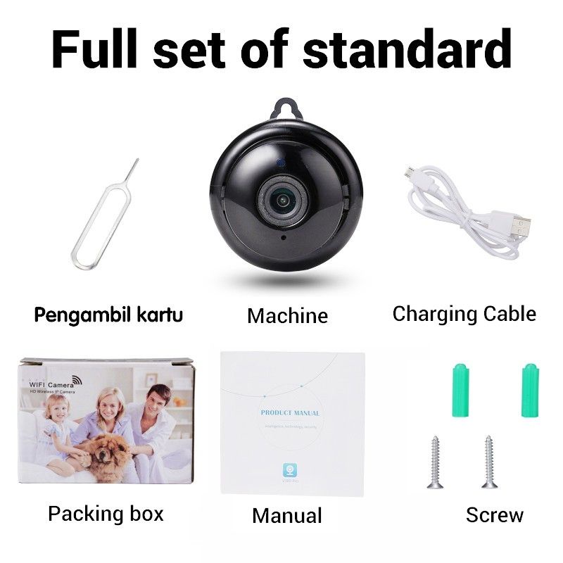 IP Camera V380 Mini 5MP WiFi Wireless 1080P HD Camera Cctv Night Vision