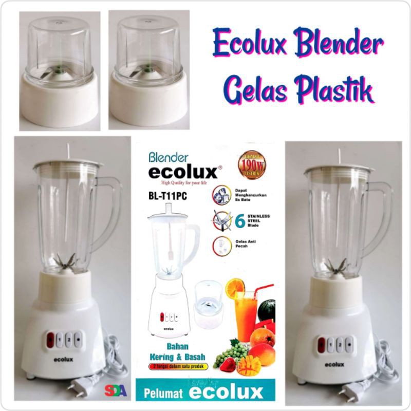 Blender Ecolux Plastik &amp; Viva Kaca T11PC T11A