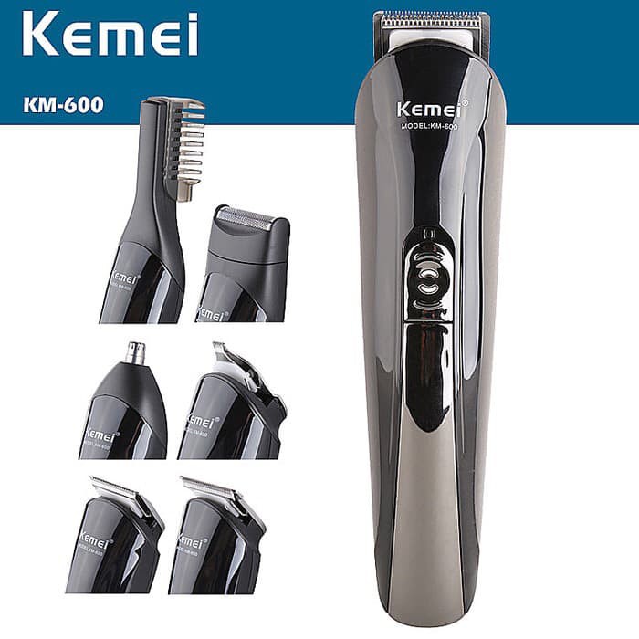Mesin Cukur Kumis Jenggot Original Kemei KM 600 6in1 Ori